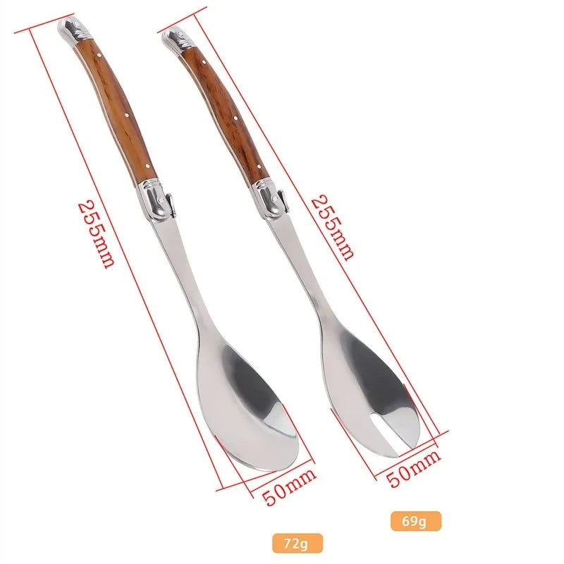 Couverts de Service Salade Inox Style Bistrot