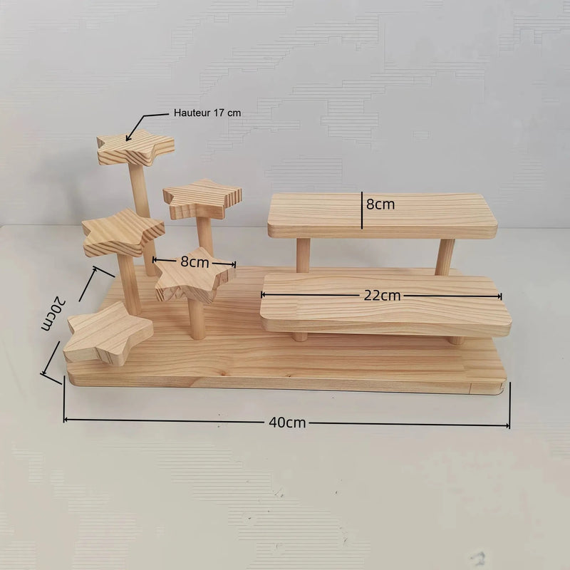 Présentoir Bois Multi-Niveaux Pâtisserie – présentoir gâteau – vue de dessus