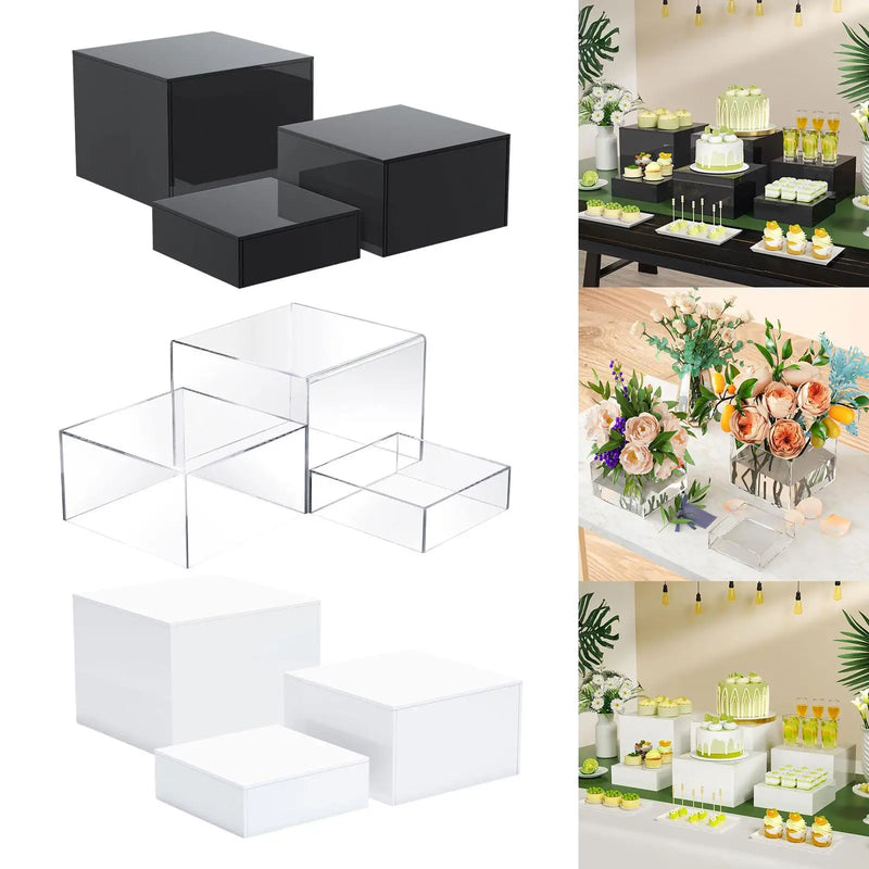 Présentoir Buffet Rehausseur Alimentaire Traiteur – cube présentoir buffet – vue de côté