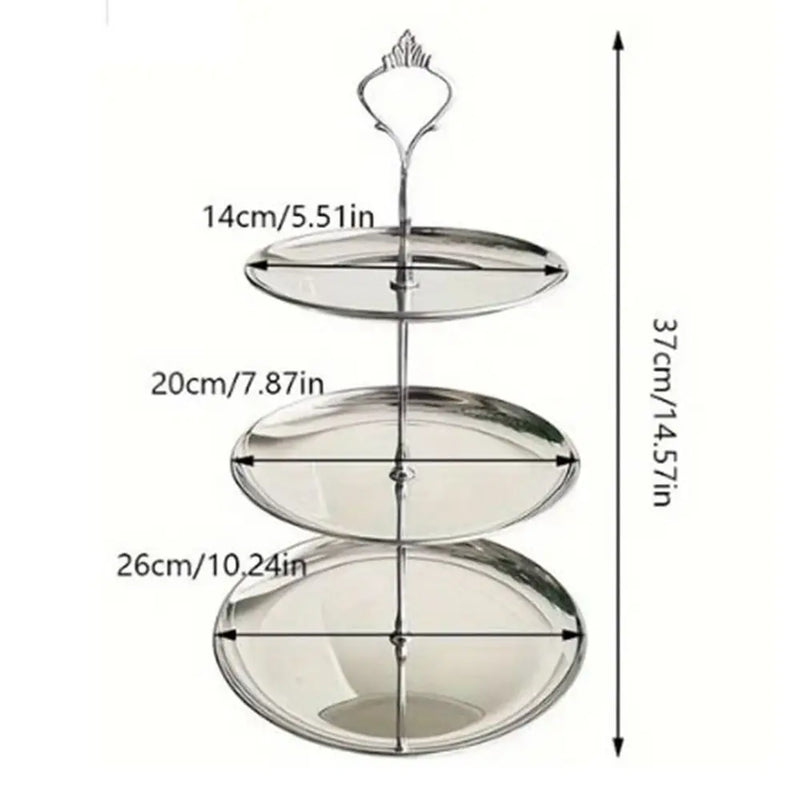 Présentoir Gâteaux Inox Doré Argenté – présentoir gâteau – présentation complète
