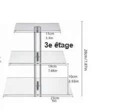 Présentoir Gâteau Mariage LED Cristal – présentoir gâteau – vue de dessus