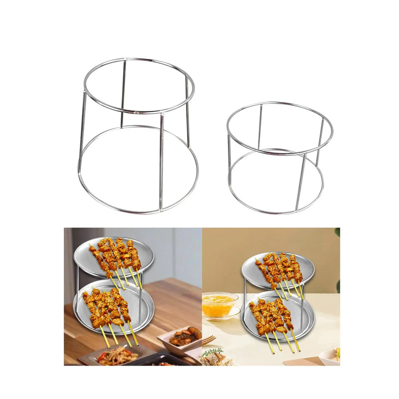 Rehausseur de Buffet Rond Métal Argenté
