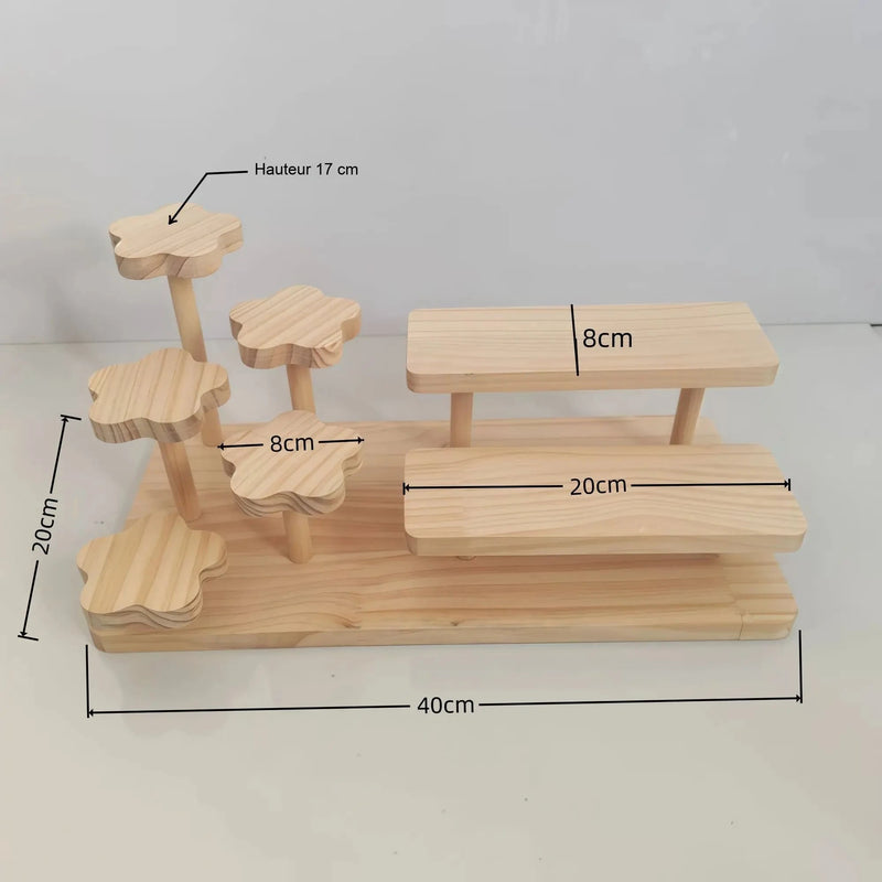 Présentoir Bois Multi-Niveaux Pâtisserie – présentoir gâteau – vue alternative