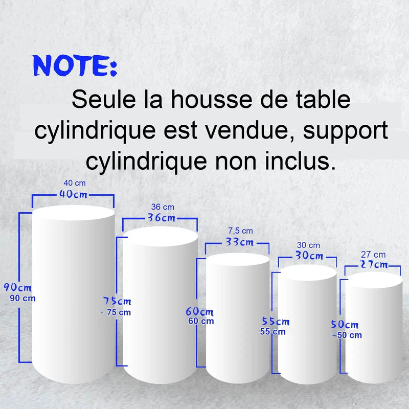 Housse Extensible Piédestal Cylindrique Motif Imprimé