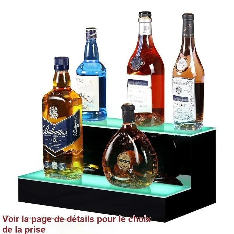 Présentoir Bar Vin Acrylique LED – présentoir bouteille – détail du design