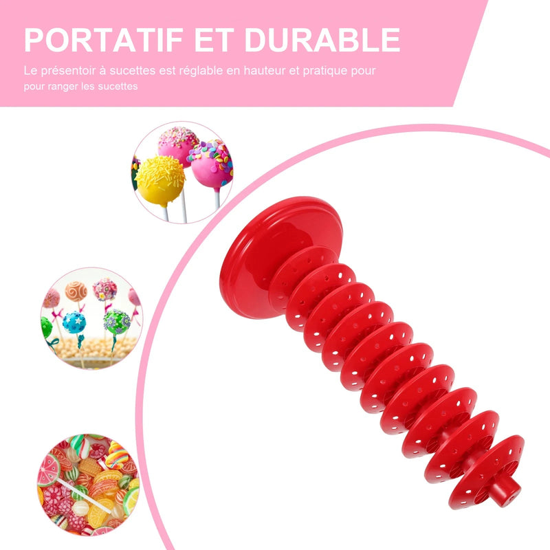Présentoir Sucettes Étagé Rose Rouge – présentoir à bonbons – détail de la finition