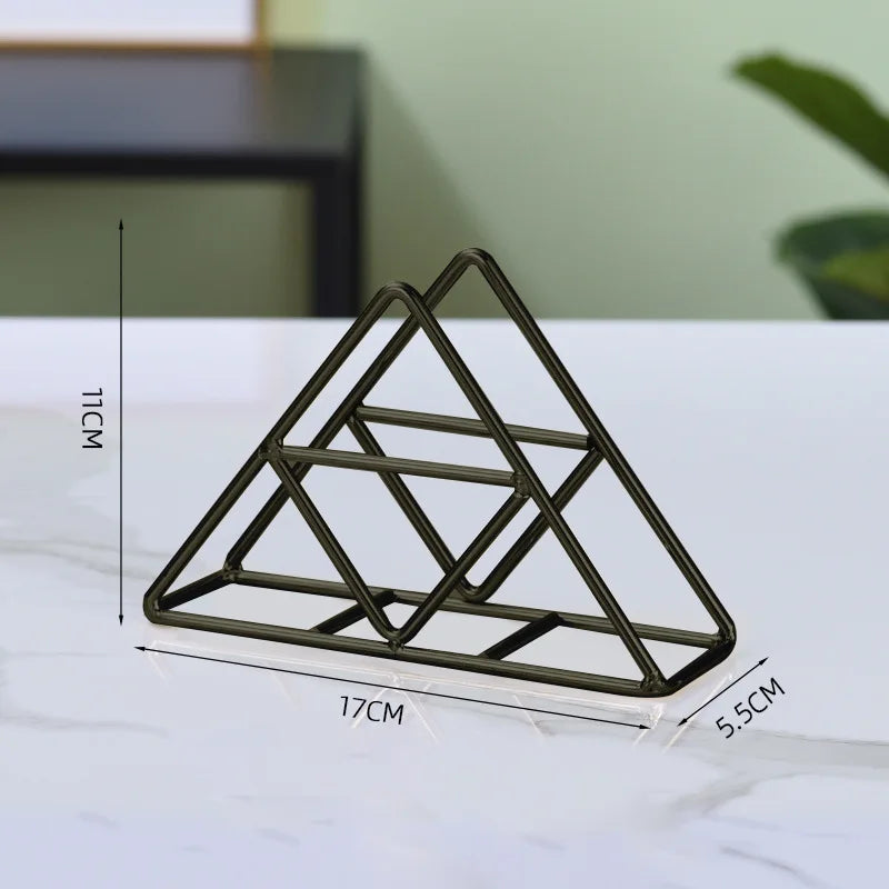 Porte-serviettes triangulaire noir, variante Noir Triangle : 11 cm de haut, 17 cm de long, 5,5 cm de large