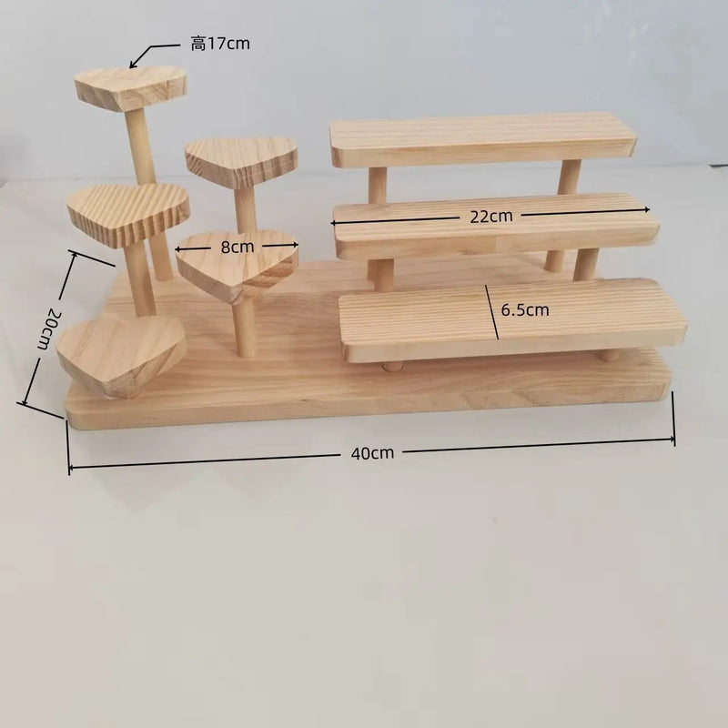 Présentoir Bois Multi-Niveaux Pâtisserie – présentoir gâteau – format et proportions