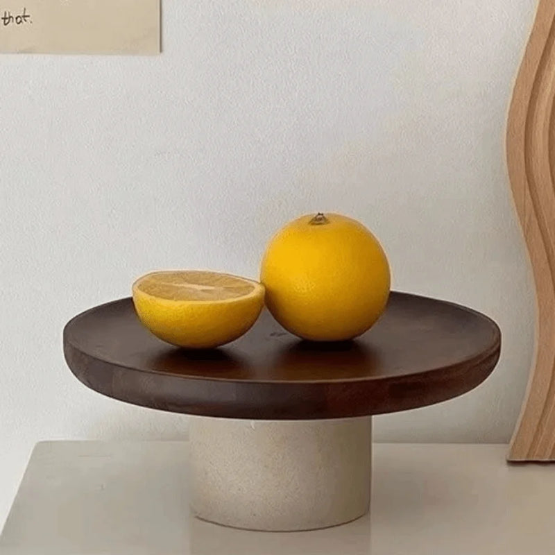 Présentoir Gâteau Bois Pied Haut