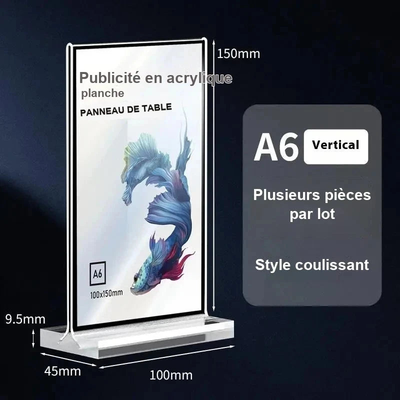 Porte-menu acrylique format A6 vertical