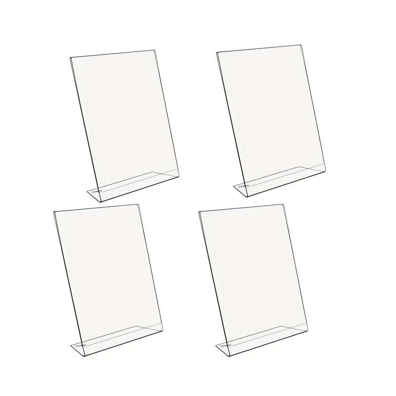 Porte-Menu Acrylique Transparent Incliné Lot de 4