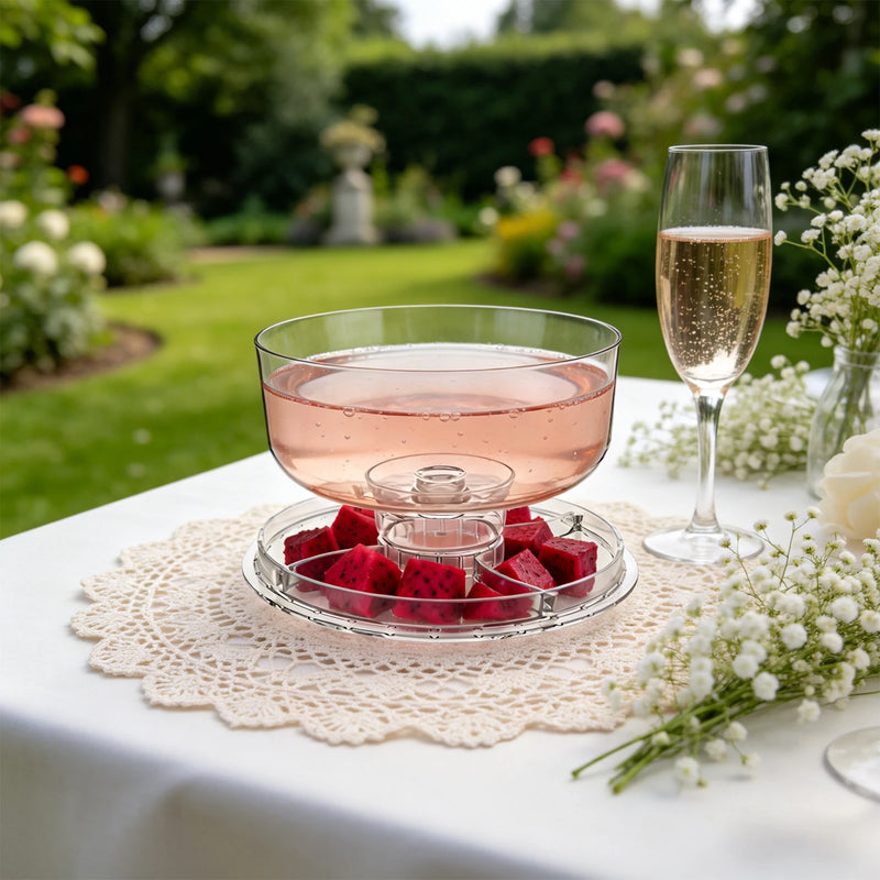 Présentoir Gâteau avec Cloche Transparente – présentoir gâteau – en situation sur un buffet