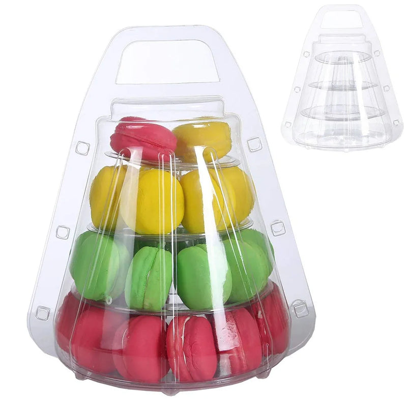 Présentoir Macaron Tour 4 Étages Transparent Portable