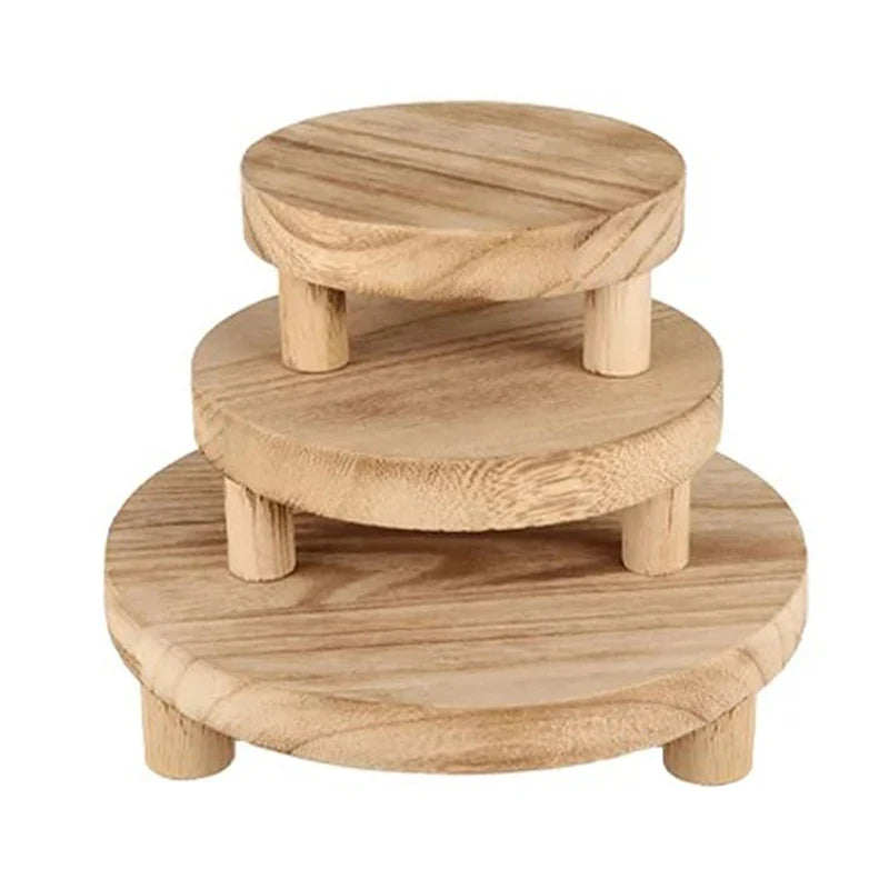 Rehausseur de Buffet Rond Bois Naturel