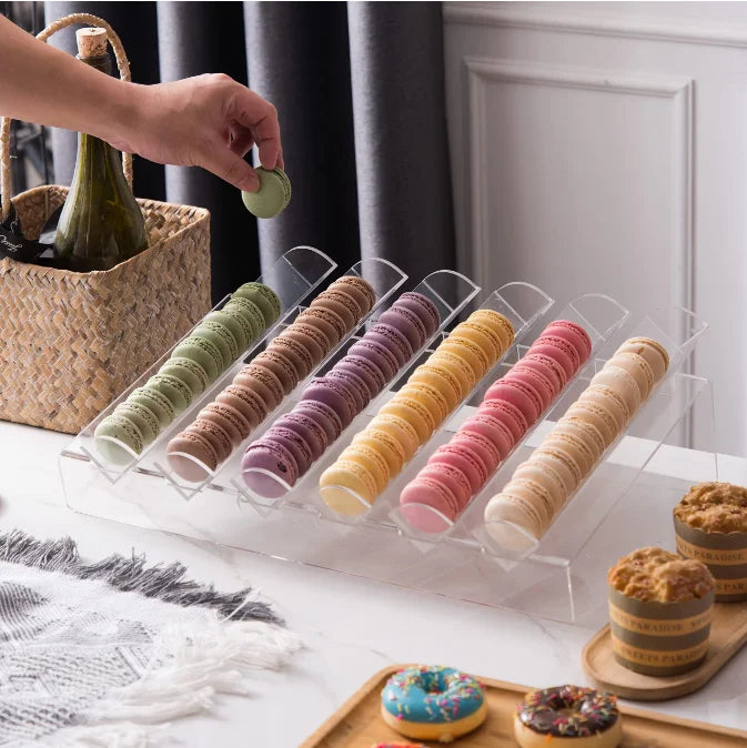Présentoir Macarons Acrylique 6 Compartiments – présentoir à macarons – vue d'ensemble
