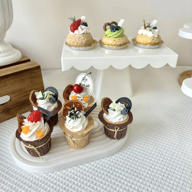 Présentoir Cupcake Festonné Lot de 2 Plateaux