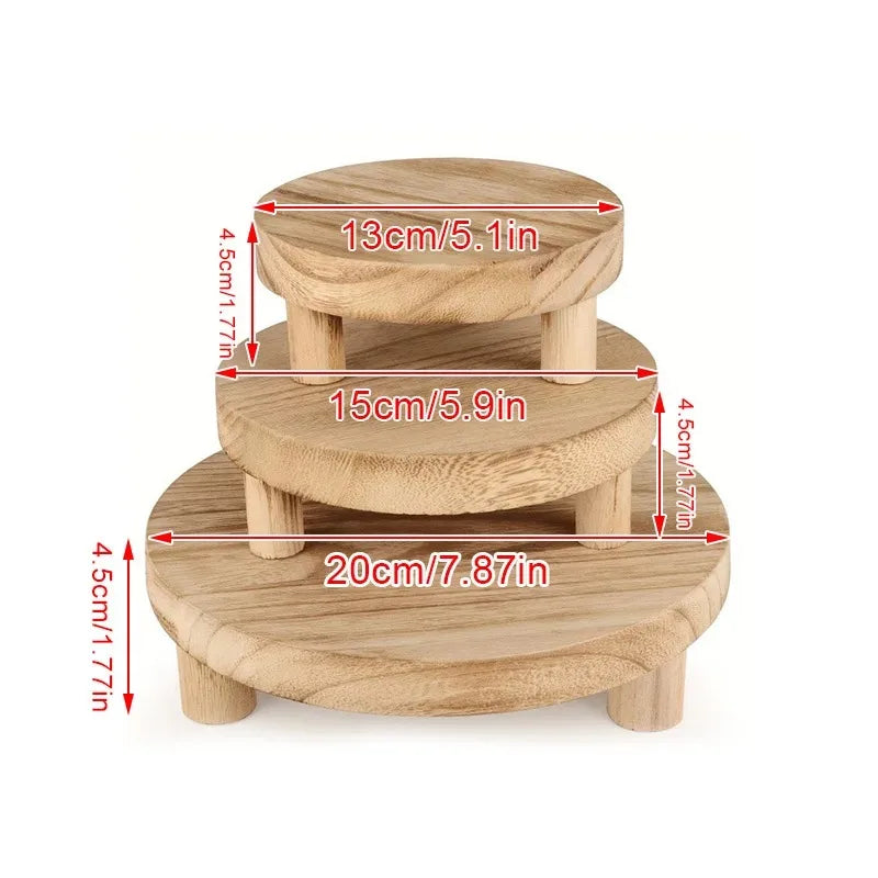 Rehausseur de Buffet Rond Bois Naturel