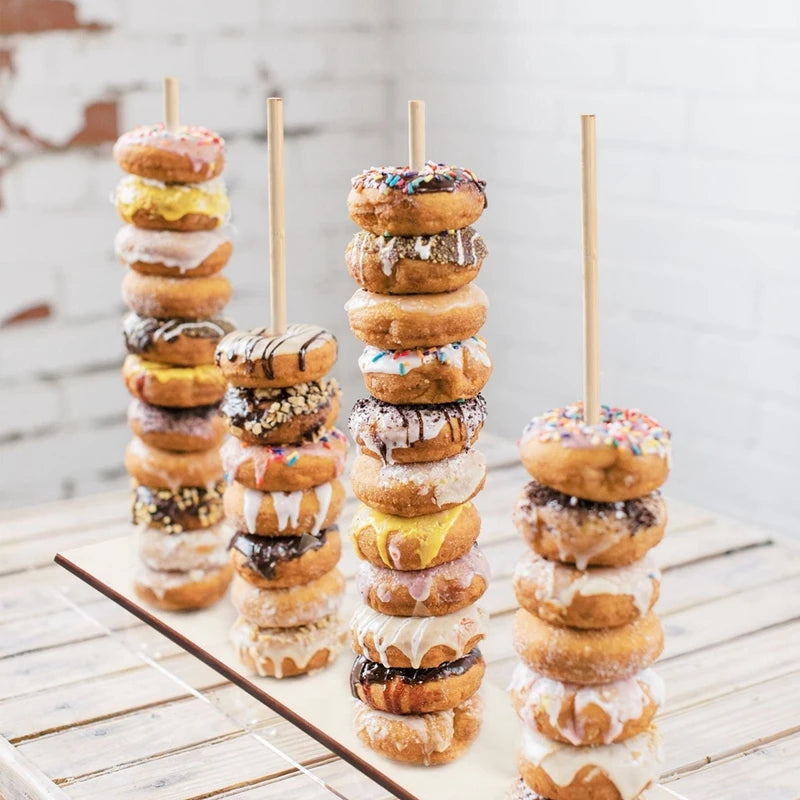 Chariot Présentoir Donuts Bois Mariage – présentoir donuts – détail de la finition
