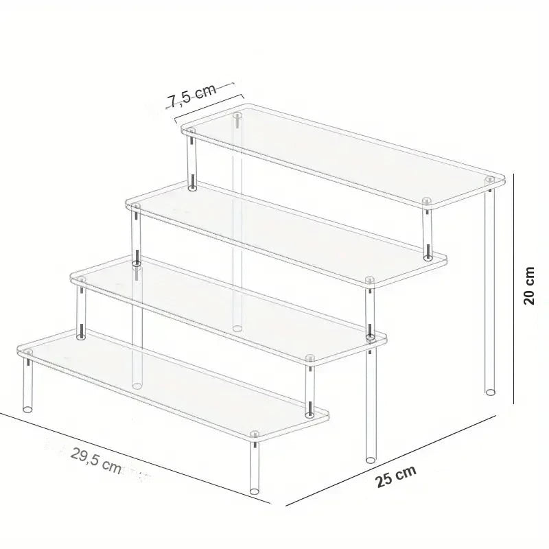 Présentoir Acrylique Trapézoïdal Multi-Niveaux – déco table bar à bonbons mariage