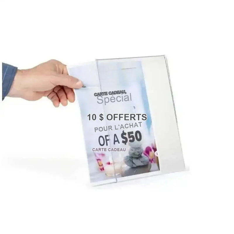 Porte-Menu Acrylique Incliné Transparent Lot de 5