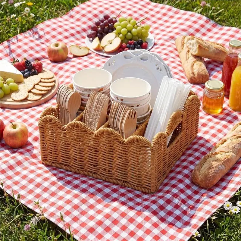 Panier de Présentation Couverts Osier 6 Compartiments