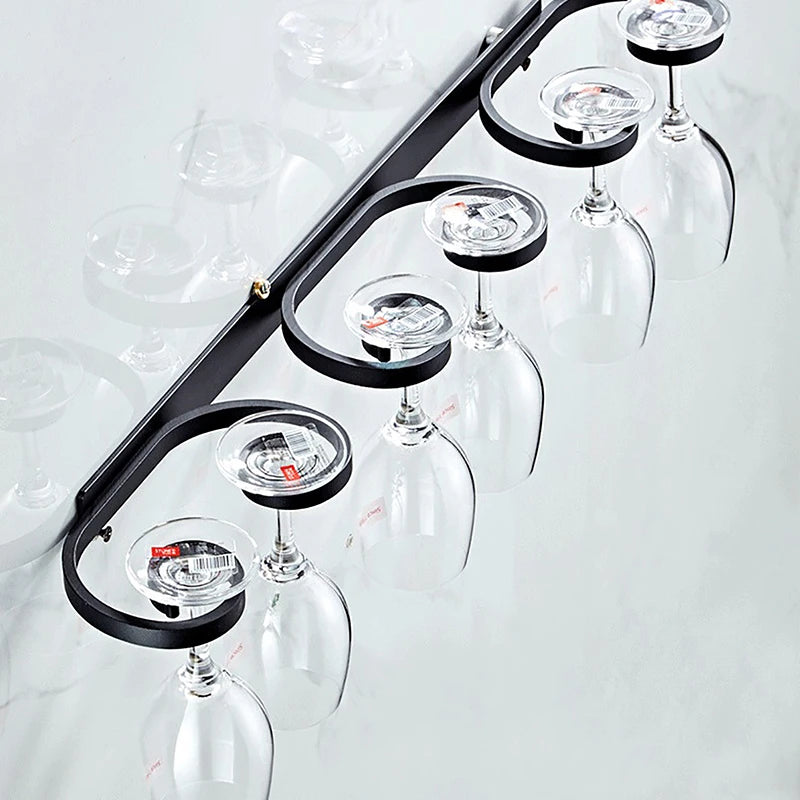 Porte-Verres Mural en Aluminium Élégant