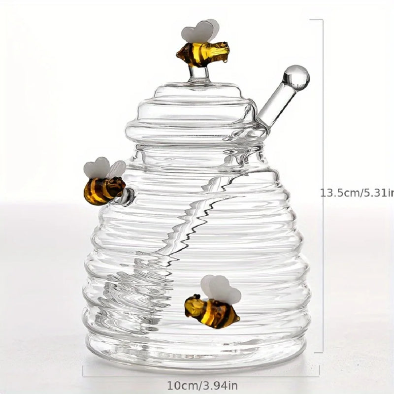 Pot à Miel Verre Ruche Abeilles Buffet
