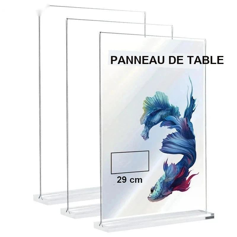 Porte-menu acrylique sur socle - présentation format A4/A5/A6