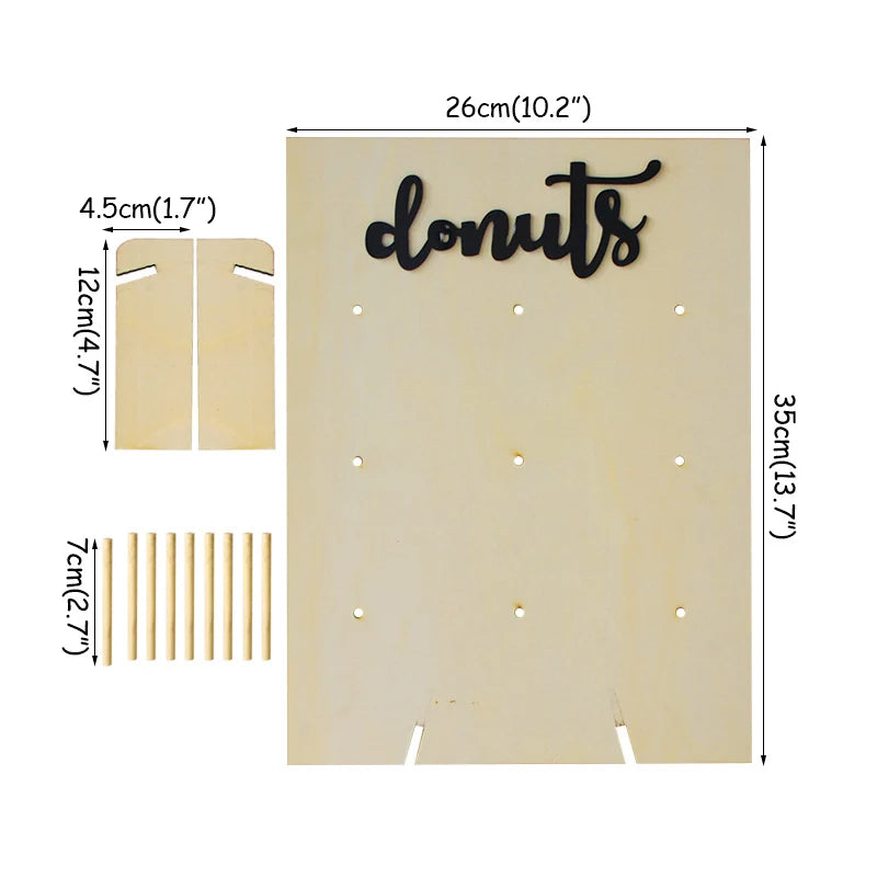 Mur Donuts Bois DIY Mariage Rustique – présentoir donuts – gros plan sur la matière
