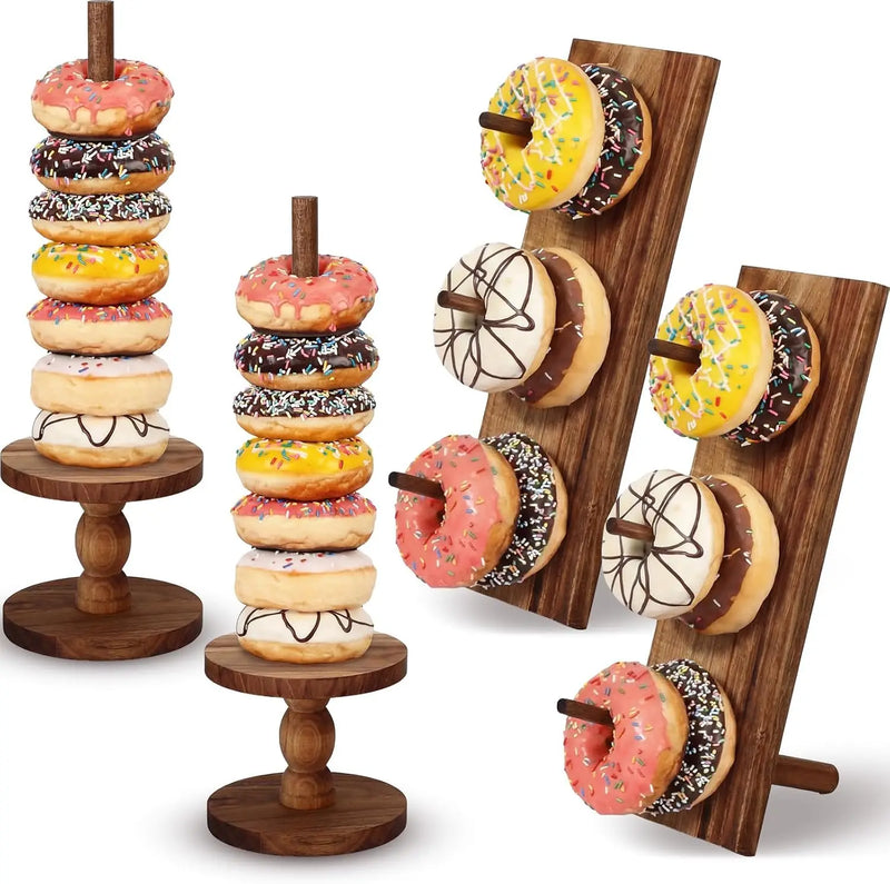 Présentoir Donuts Bois Acacia Fête – présentoir donuts – vue d'ensemble