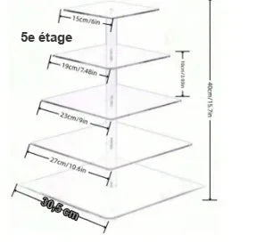 Présentoir Gâteau Mariage LED Cristal – présentoir gâteau – détail du design