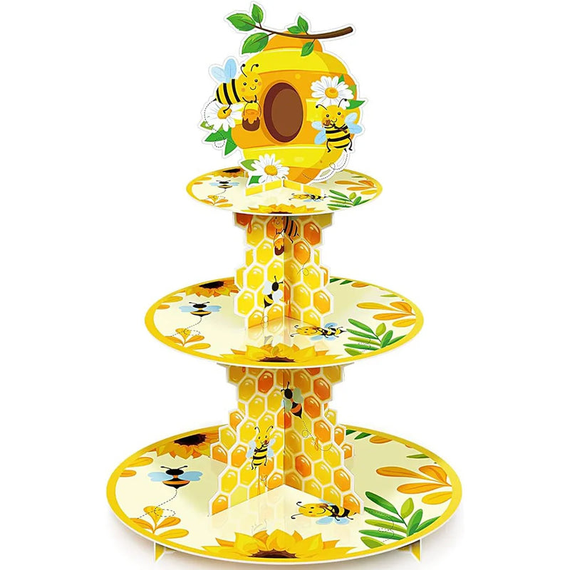 Présentoir Cupcakes Carton Abeille Fête – présentoir cupcake – vue d'ensemble