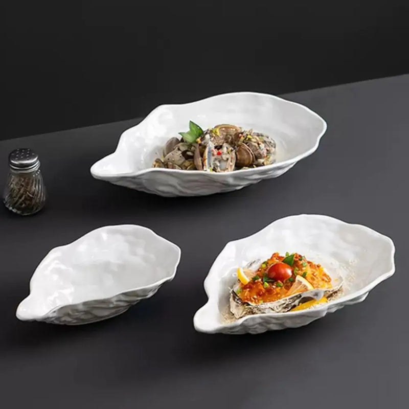 Assiette de Présentation Céramique Forme Huître