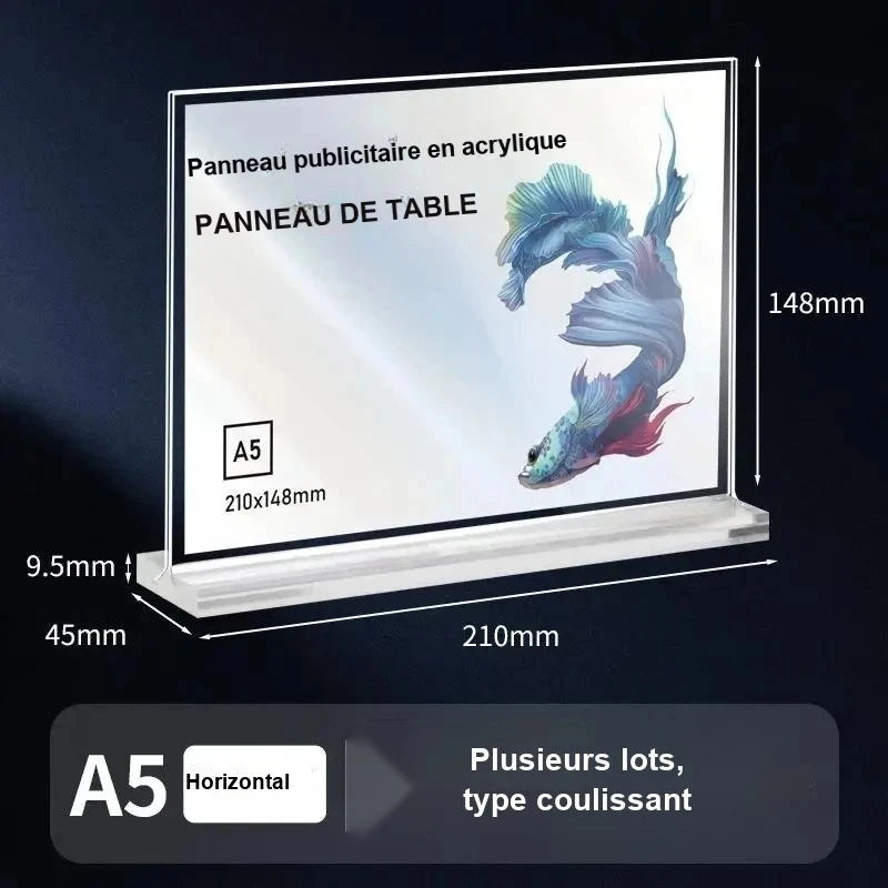 Porte-menu acrylique format A5 horizontal