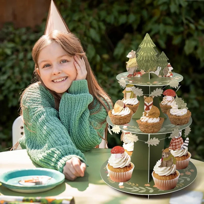 Présentoir Cupcakes Animaux Forêt Fête – présentoir cupcake – détail de la finition