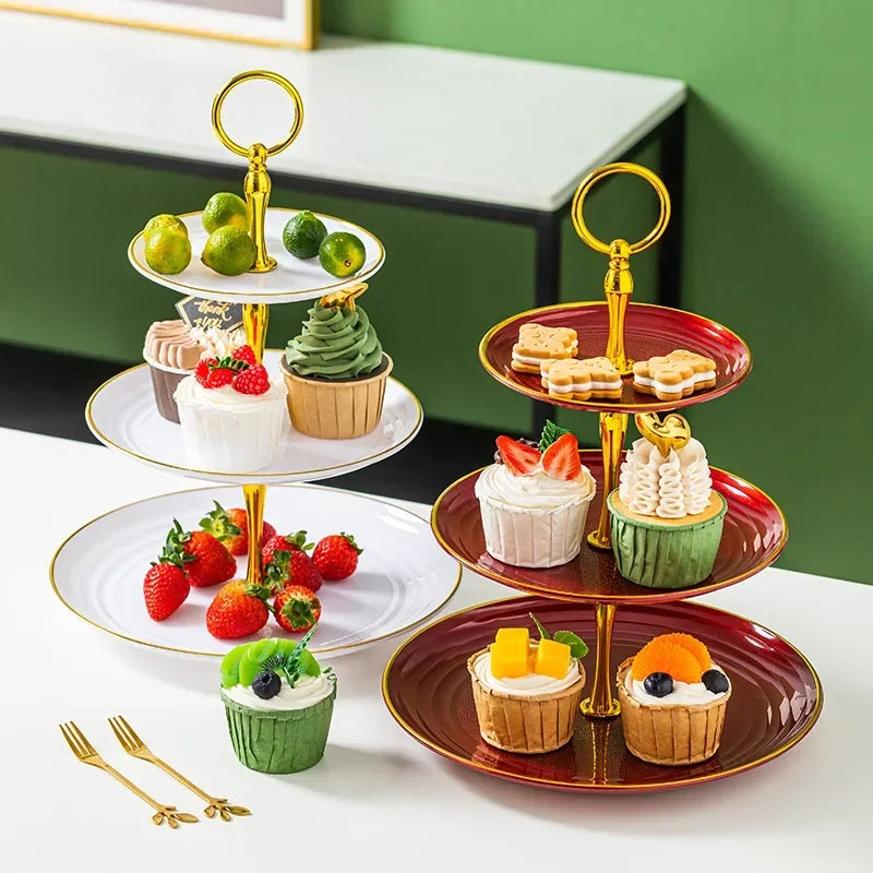 Présentoir Cupcake 3 Étages Anse Dorée