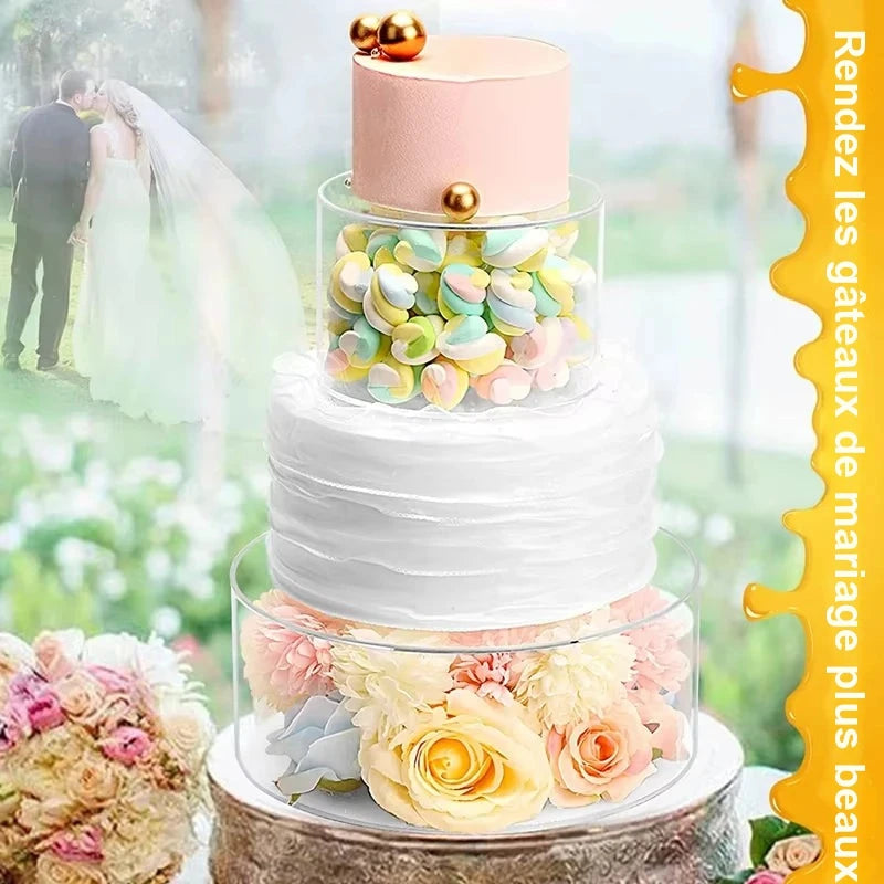 Présentoir Gâteau Acrylique Fillable – présentoir gâteau – vue de côté