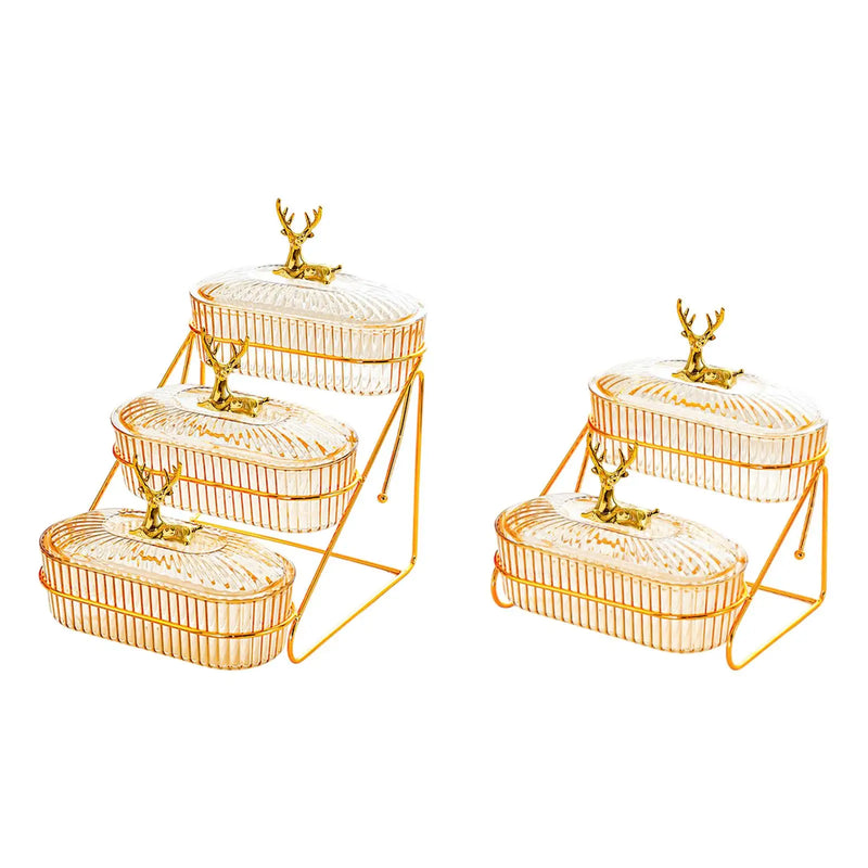 Plateau Fruits Secs Multi-Niveaux Banquet – plateau de présentation – vue de côté