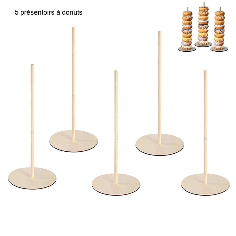 Présentoir Mural Donuts Cœur Bois – présentoir donuts – variante de couleur