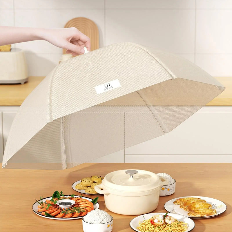 Cloche Alimentaire Pliable Parapluie Beige Buffet