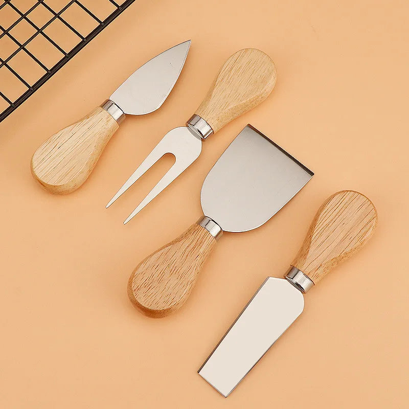 Couteaux à Fromage Manche Bois Lot de 4