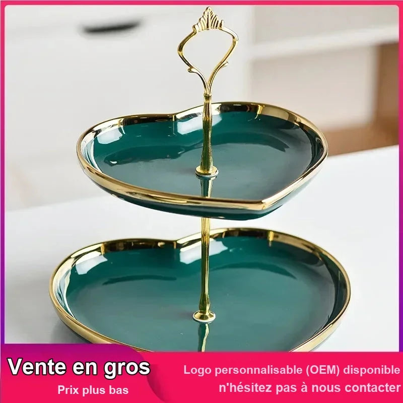 Présentoir Snack Céramique 2 Niveaux – présentoir buffet – vue d'ensemble