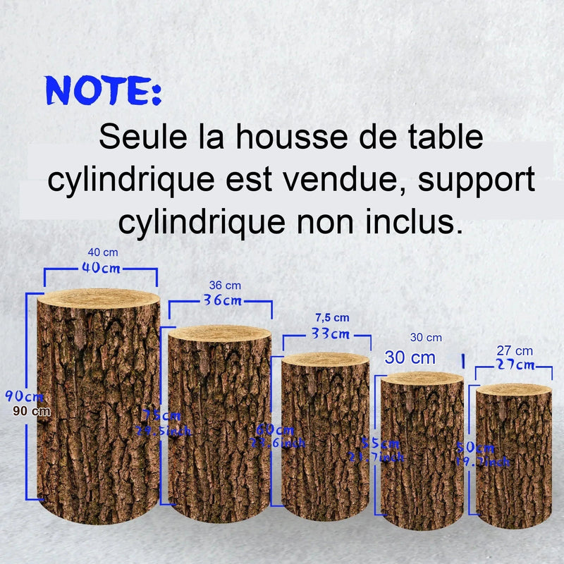 Housse Extensible Piédestal Cylindrique Motif Imprimé