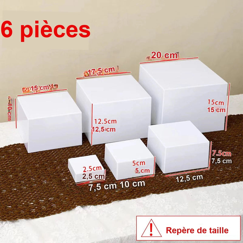Présentoir Gâteau Acrylique Lot 5-6 Pièces – présentoir gâteau – avec desserts et pâtisseries