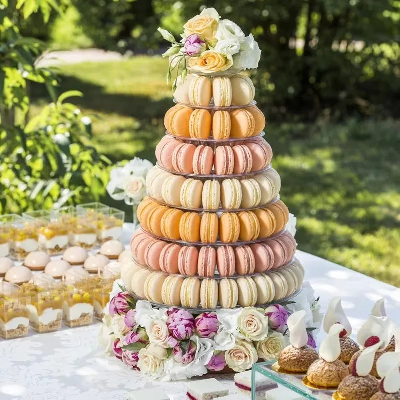 Présentoir Macaron Tour Mariage Cupcake Baptême – support service buffet haut de gamme