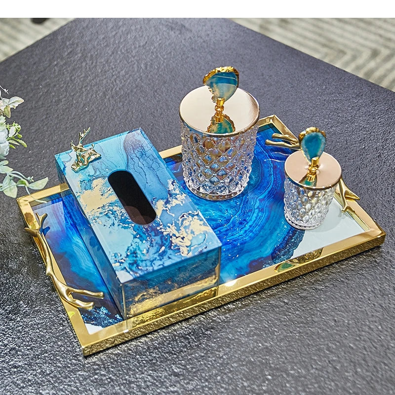 Plateau Décoratif Verre Présentation Raffinée – plateau de présentation – vue de côté