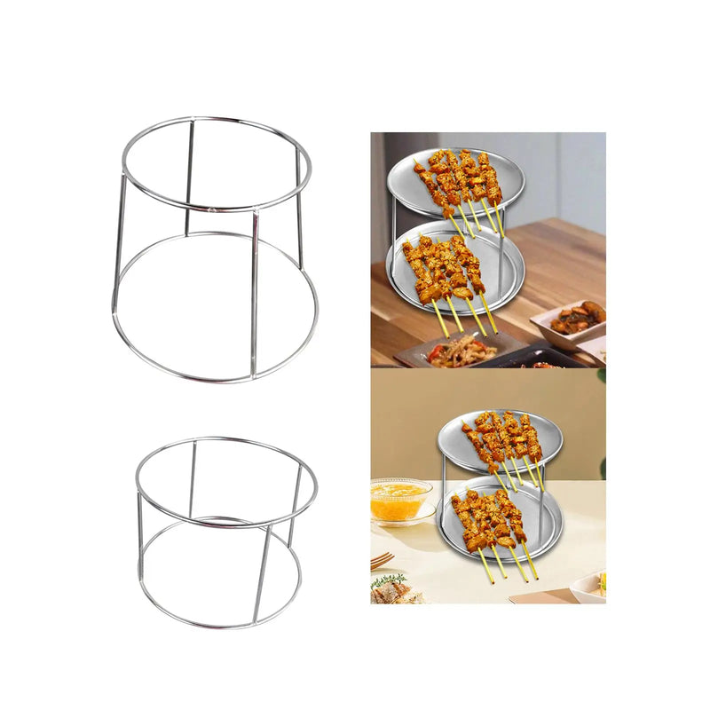 Rehausseur de Buffet Rond Métal Argenté