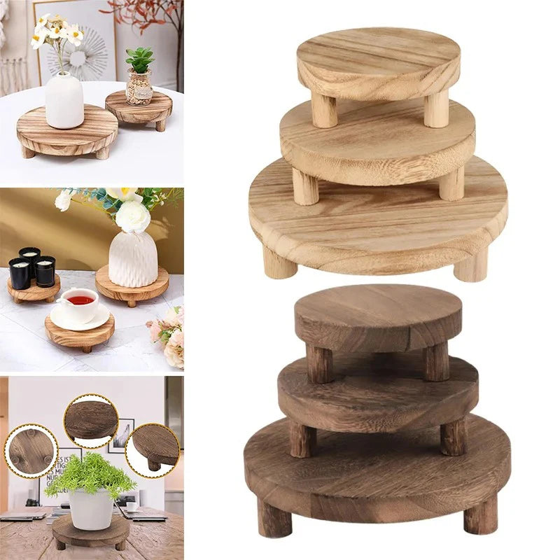 Rehausseur de Buffet Rond Bois Naturel