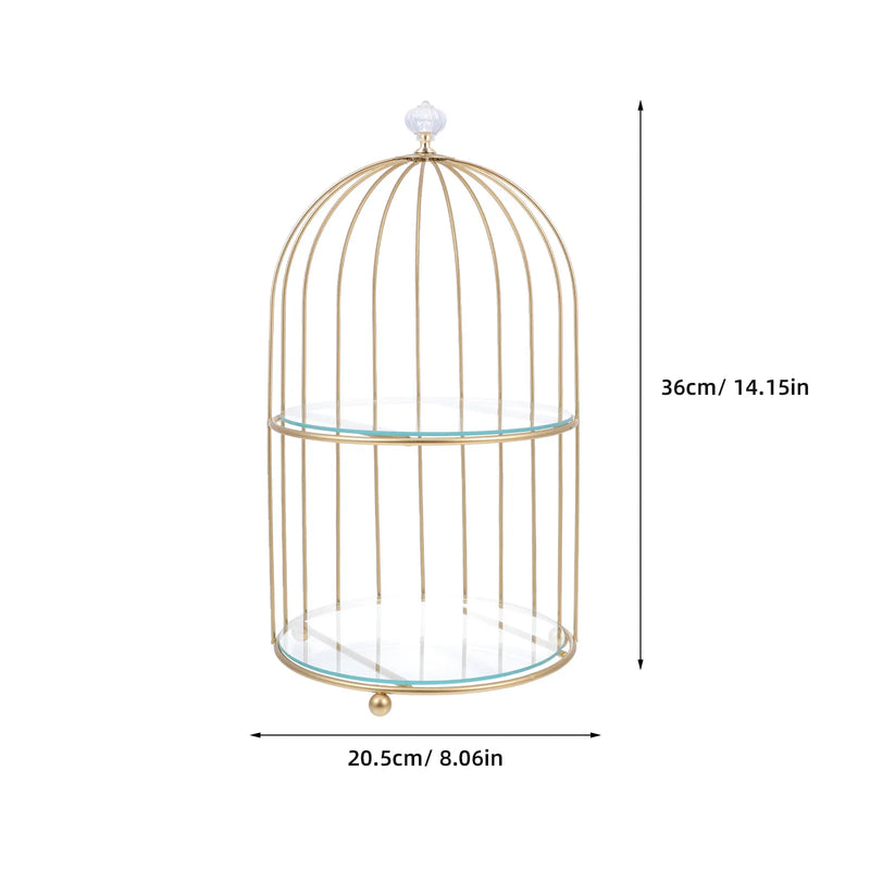 Présentoir Cage Dorée Gâteau Mariage – présentoir gâteau – en situation sur un buffet