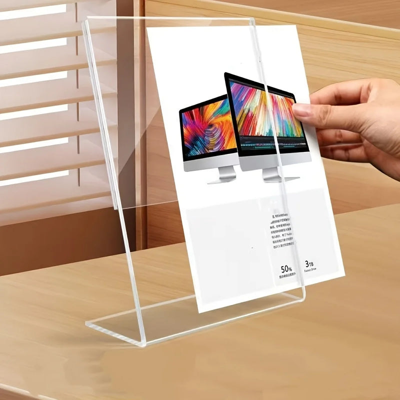 Porte-Menu Acrylique Transparent Incliné Lot de 4